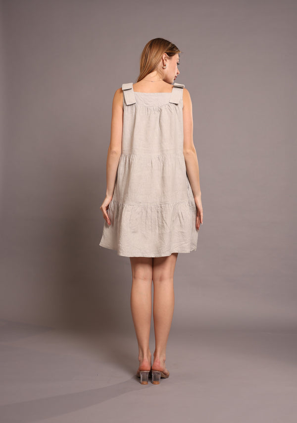 Linen One Piece Knee Length Dress