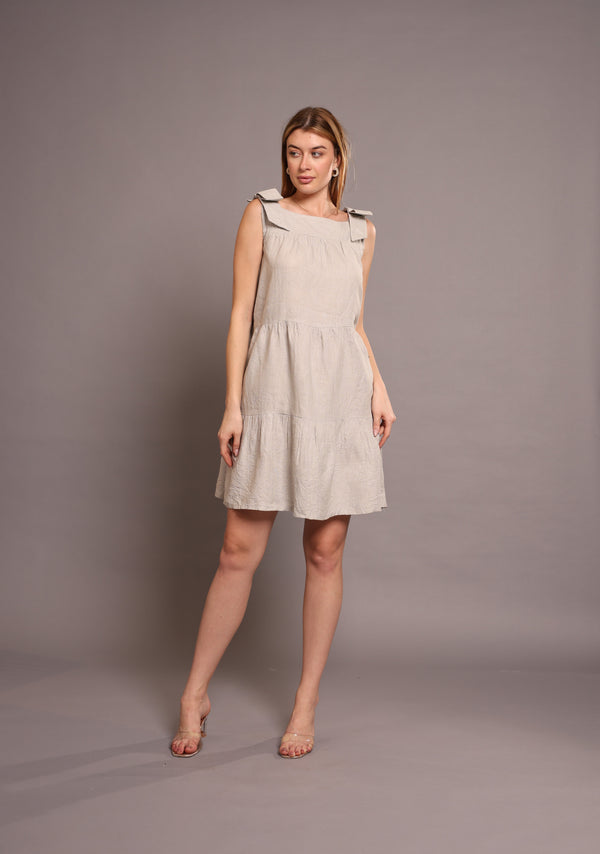 Linen One Piece Knee Length Dress