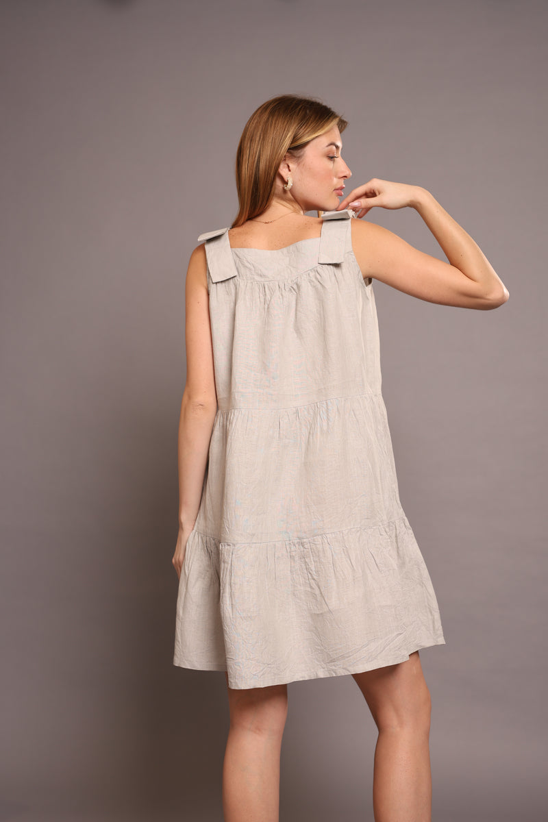 Linen One Piece Knee Length Dress